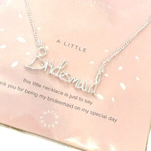 NEW‎ Katie Loxton London A Little BRIDESMAID Necklace Silver Wedding Gift